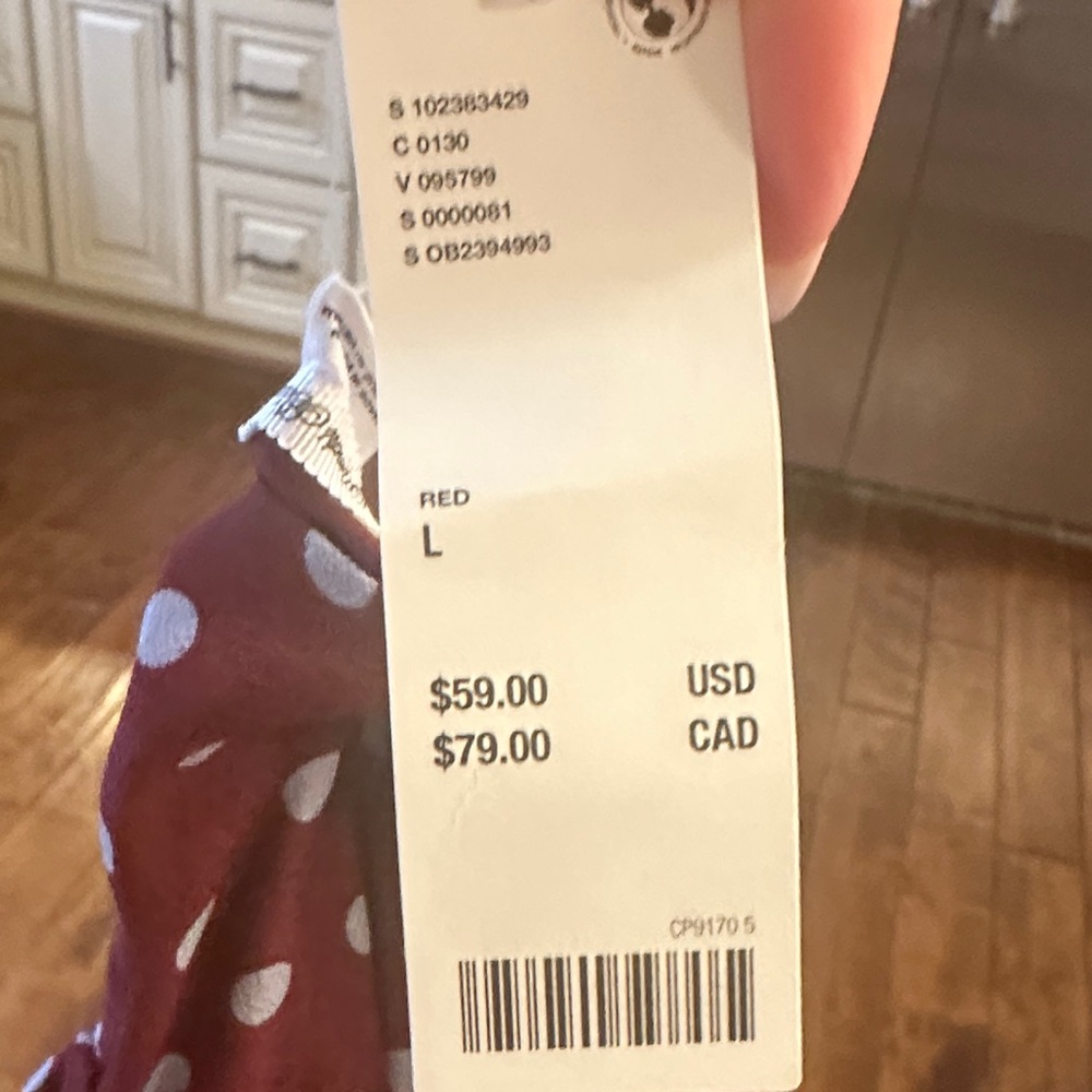 NWT size L Urban Outfitters Burgundy Polka‎ Dot Dress - Picture 3 of 4